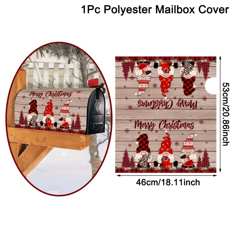 Christmas Mailbox Cover Winter Wonderland Snowman Mailbox Wrap Christmas Decorations for Home 2026 Navidad Gifts New Year 2026
