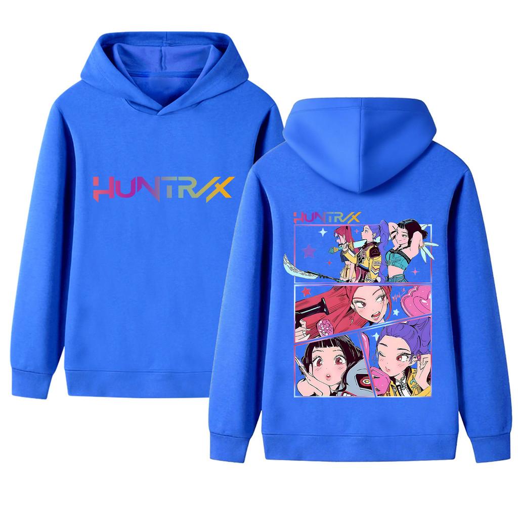B1218-2 Kids Boys Girls Kpop Rumi Zoey Mira Double-sided Print Long Sleeves Hoodie