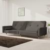 Vidaxl 2-Seater Sofa, 2 Cushions, Dark Grey, Velvet