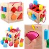 Shape Portable Wooden Matching Puzzle Box Toy For Infant Learning Development