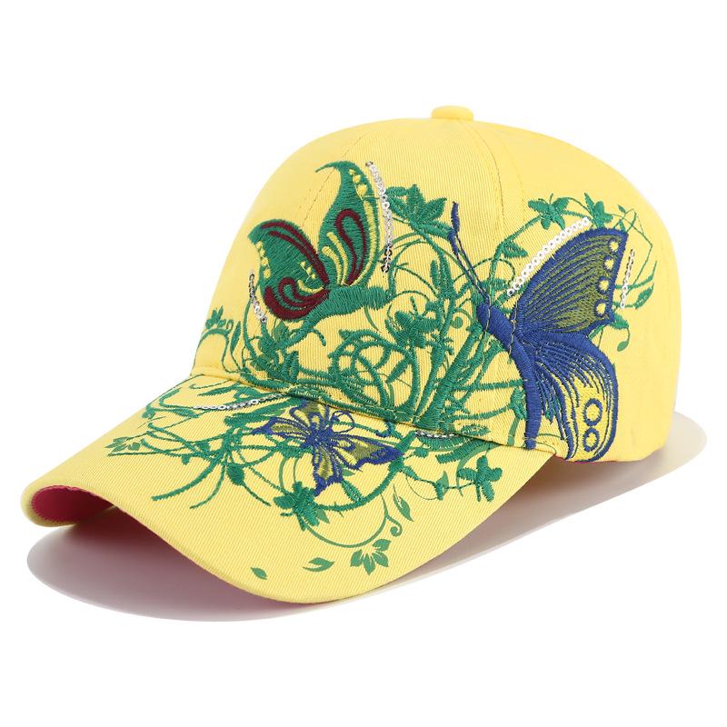 Women Butterflies Flower Embroidery Caps Women Girl Sun Hats Casual Snapback Caps Women Baseball Cap Winter Autumn