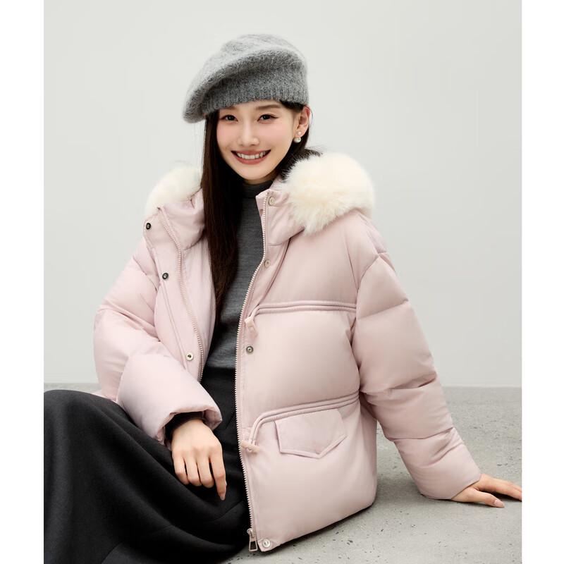 

Женский пуховик Qiushui Yiren в стиле ретро с большим меховым воротником XL