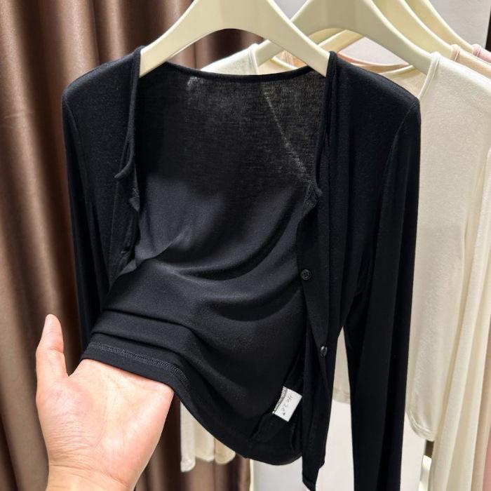 

Женский кардиган из модала Ледяной шелк для защиты от солнца – Летняя шаль с длинным рукавом One Size (80-135 jin)