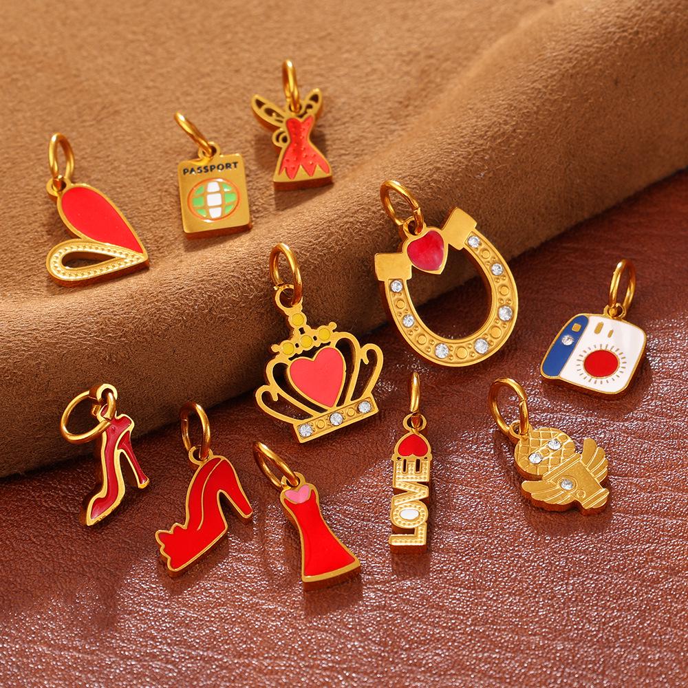 Oil-Dripping High Heel Skirt Pendant for DIY Necklaces and Bracelets