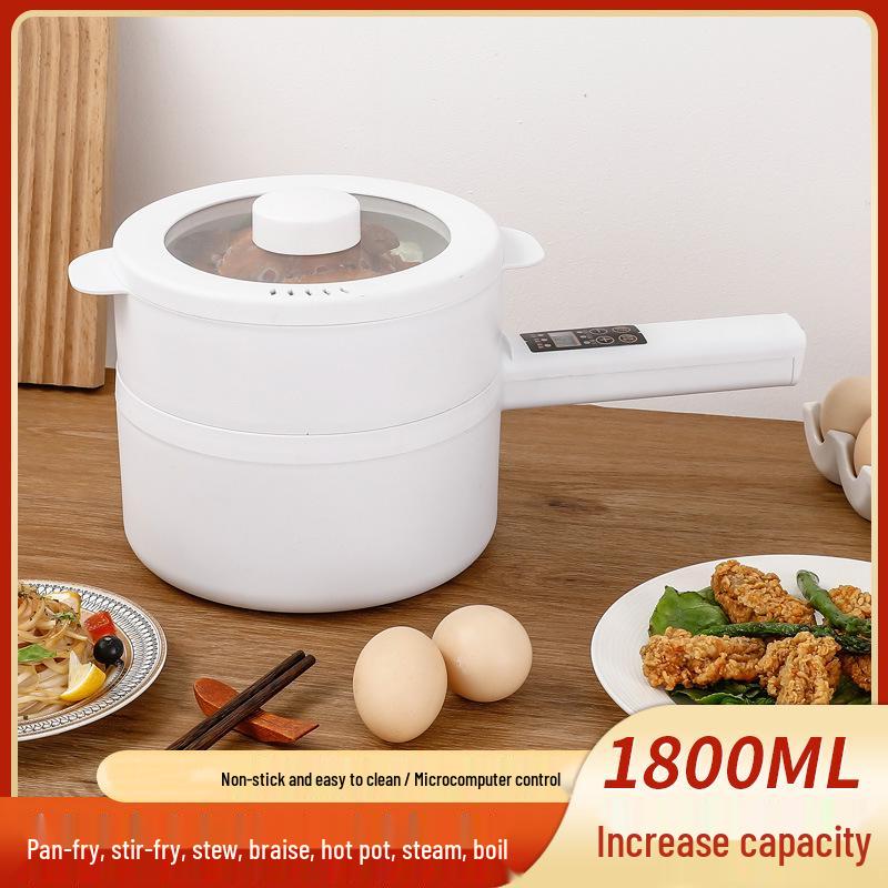 Smart Multifunctional Electric Cooker with Long Handle – Compact Dorm-Use Hot Pot for Steaming and Cooking
