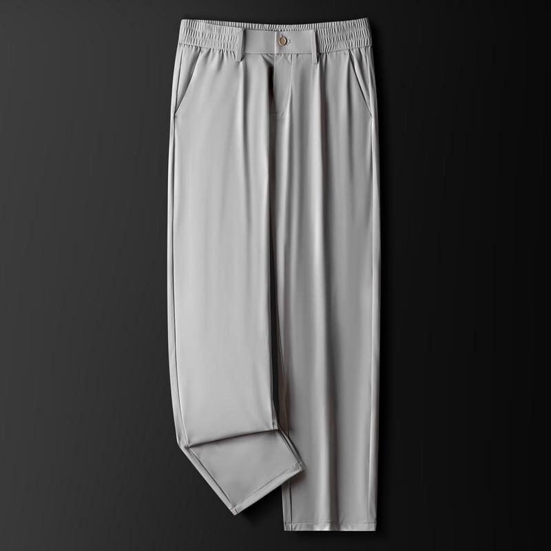 Yiliteng Men's Ice Silk Stretch Casual Trousers