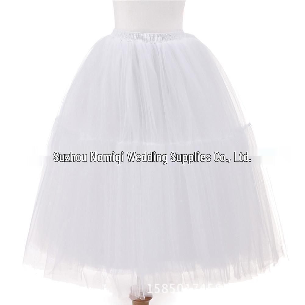 Women's 5-Layer Mesh Midi Fluffy Skirt - Summer Gauze Half Skirt