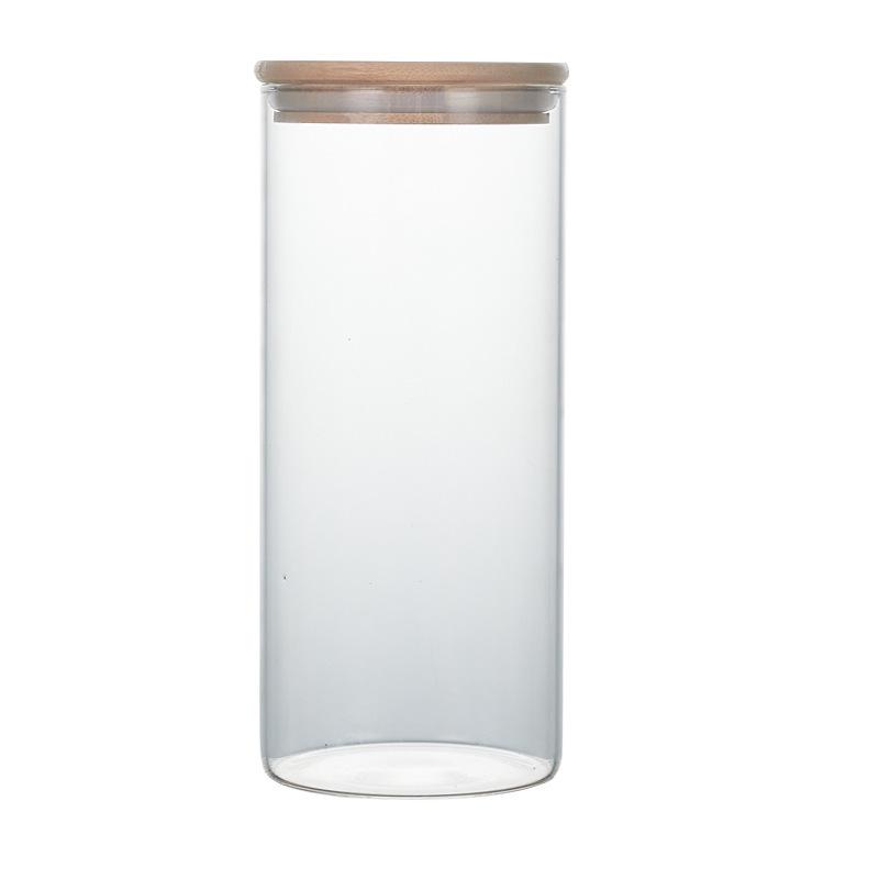 High Borosilicate Glass Jar with Bamboo Lid – Transparent Tea, Candy, and Kitchen Storage Jar