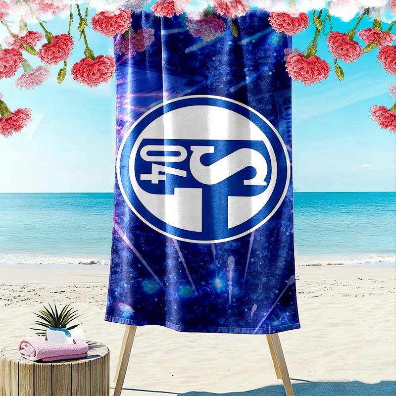 FC Schalke 04 Print Strandtuch, Großes Weiches Schnelltrocknendes Handtuch für Strand Camping Schwimmen
