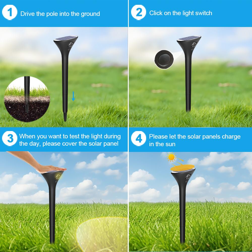 1/4Pack Solar Pathway Lights Outdoor Solar Garden Lights Waterproof IP65 For Yard Lighting Driveway Landscape Garden Decor