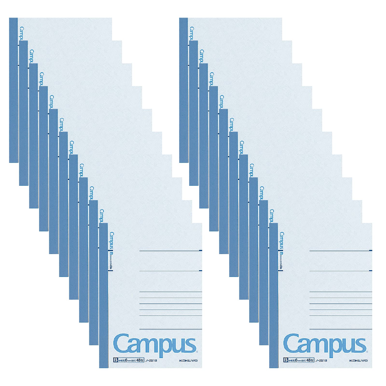 KOKUYO Campus A6 48 Notebook, size, B-ruled, pages, 20-pack (No. 221BX20)