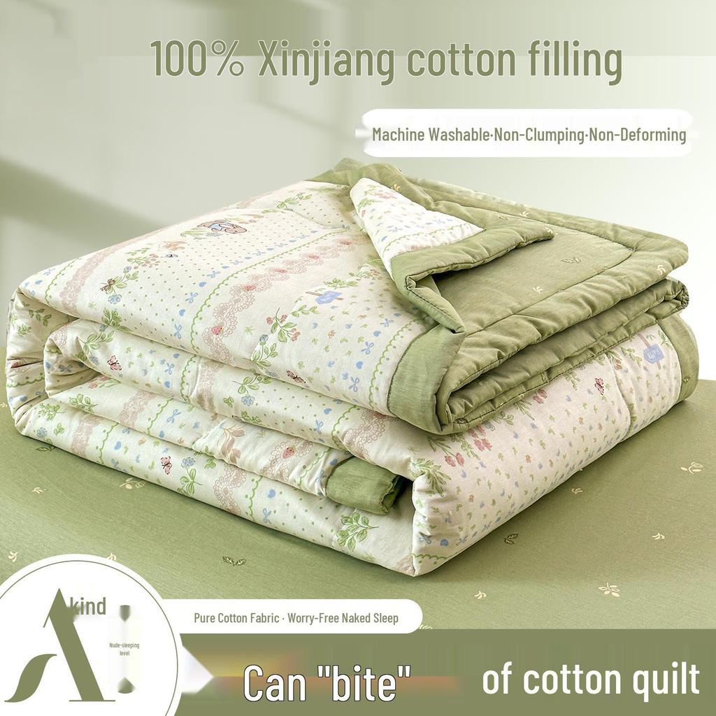 Class A Pure Cotton Summer Air Conditioning Quilt - Thin, Machine Washable