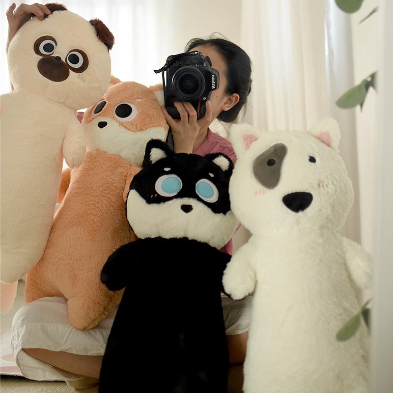 Non-Toxic Kawaii Lovely Plush Long Cat Dog Toys Pillow Soft Sleeping Puppy Cushion Nap Stuffed Animal Dolls For Valentine'S Gift