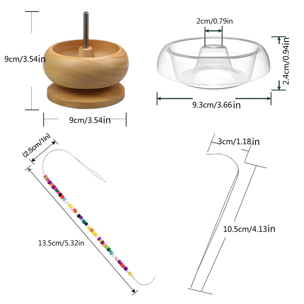 Bead Loader Bead Piercer Wood Manual Rotation Rice Bead Beader Quick Beading Diy Beading Artifact for Beading Crafts