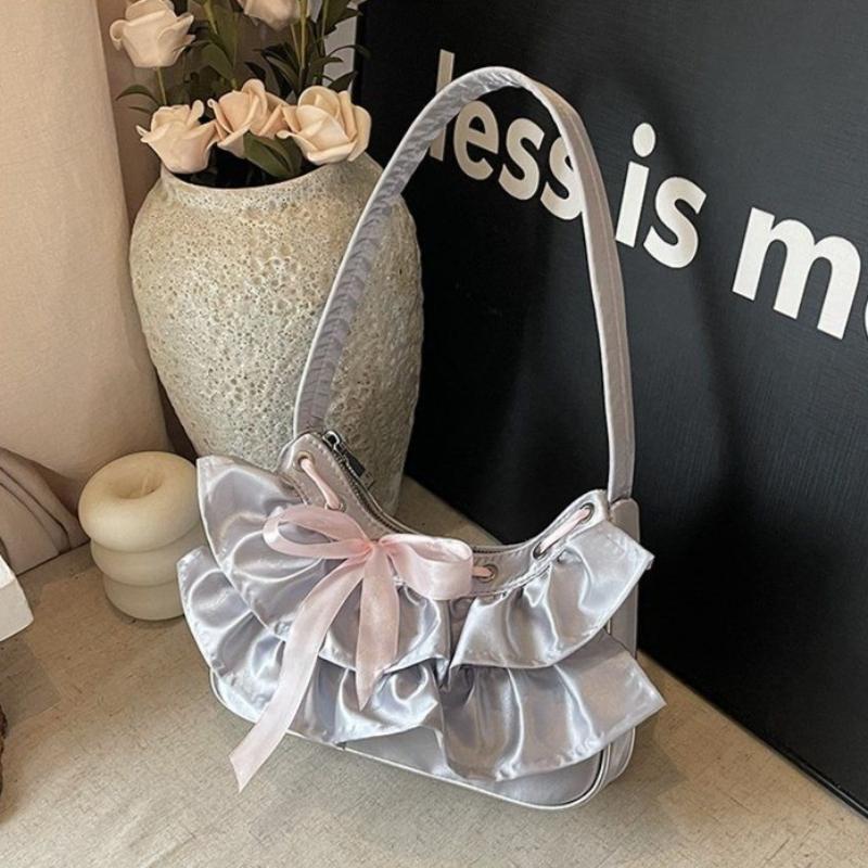 Banquet Graduati Ball Luxury Bow Pleated Large-capacity Handbag Clutch Bag Lipstick Wallet Phe Storage Bag Woman Bag Purse