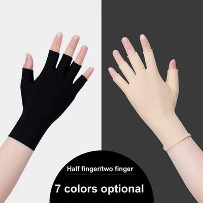 Half Fingers Gloves Super Soft Breathable Stretchy Friendly To Skin Ultra-Thin Block UV Spandex Summer Sunscreen Semi-Finger Riding Gloves