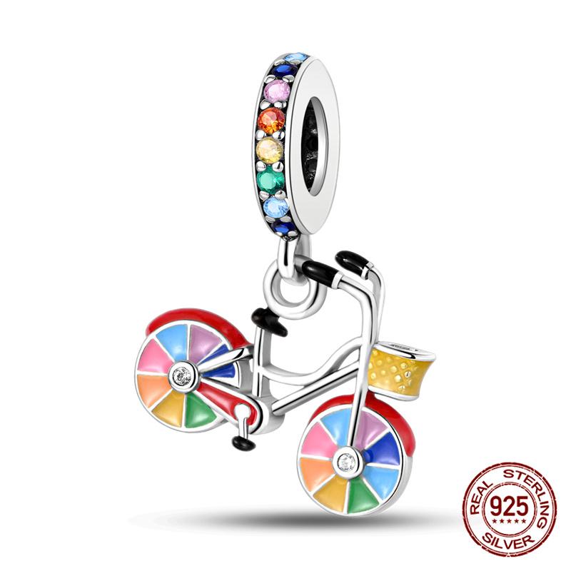 Copper Car Bicycle Romantic Travel Charm Bead Charms Compatible With Authentic Bracelets Do It Yourself Jewellery Making Ideal For Women Gift