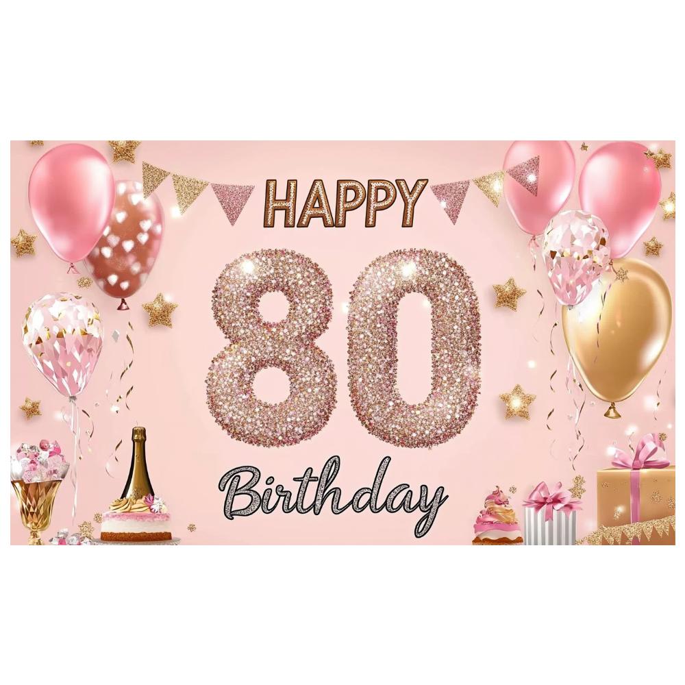 Birthday Decorations Elegant Custom Banner Birthday Backdrop Glitter Mitzvah Backdrop For Photo Shoot Party