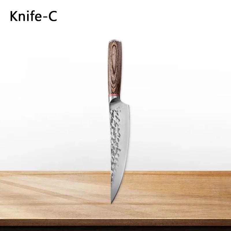 Meat Cleaver Butcher Knife Professional Kitchen Knives Forged Hammer Boning Knife Paring Stainless Steel Slicing Cooking Knives
