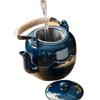 7-Piece Set Japanese Style Ceramic Tea Set Black Glazed Teapot With Tea Strainer Simple Teacup Home Office Gift Tea Service