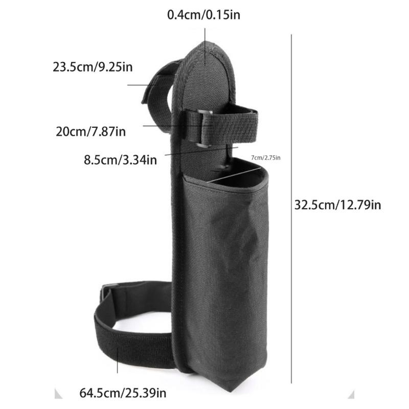 Long Handle Thigh Holder Textured Fabric Carry Sleeve with Hook Wrap, Waist Fastener and Leg Fastener for Stage Walks, Park Days and Outdoor Travel