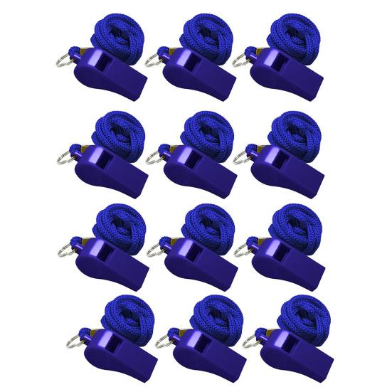 12 farbige Sportpfeifen mit Trageband, lauter, klarer Klang, hohe Dezibel, kompakte Größe, tragbare Schiedsrichterpfeifen