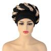 New Sequin Braided Hat Fashion African Hat European and American New Fashion Baotou Hat Braided Hat Flower Braided Muslim Cap