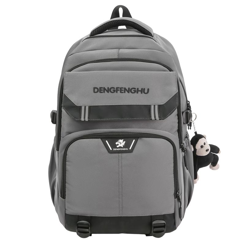 

Large Capacity Backpack Couple s Lightweight Travel Backpack Student Schoolbag темно-серого