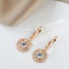 Autumn and winter fashion micro-inlaid zircon ear buckle 585 rose gold hollow flower earrings women