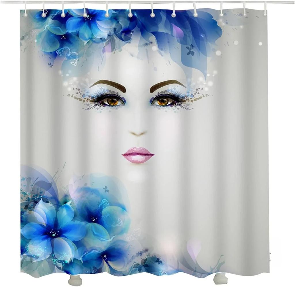 Moon Shower Curtain Full Moon Sea Ocean Clouds Dream Night Bathroom Curtain Waterproof 180x180cm Bathroom Decoration