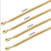 HNSP 3MM-6MM STAINLESS STEEL Twisted Chain Necklace For Men Women  Accessories Waterproof Anti-fading