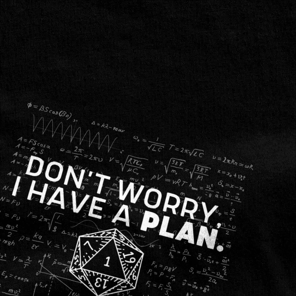 Don't Worry, I Have A Plan T Shirt Mathematics Equation Print Harajuku T-Shirts Short-Sleeve Tops Summer Cotton Plus Size Tees