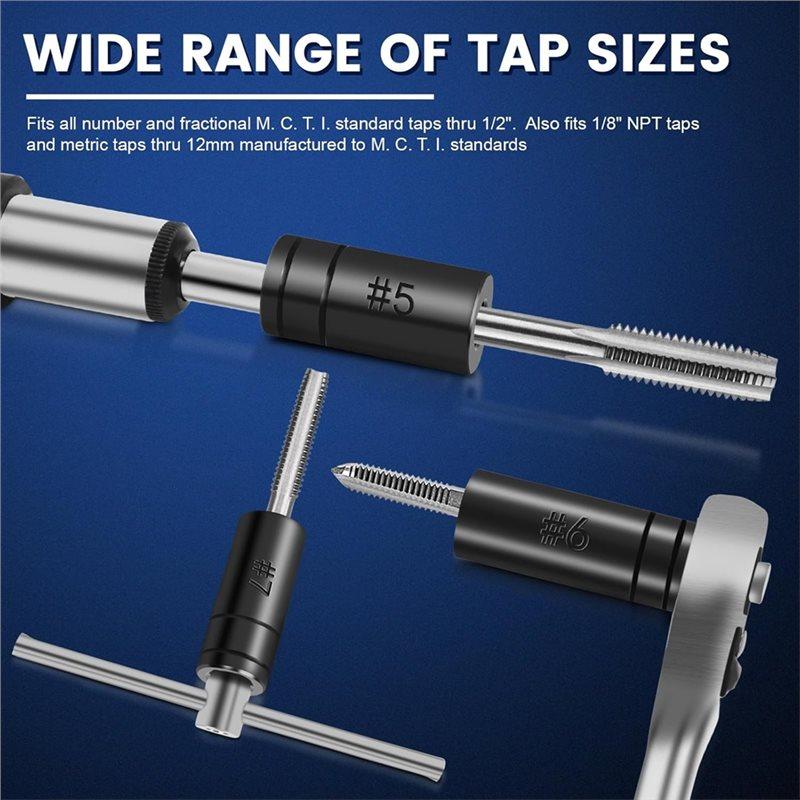 SHGO-Tap For Socket Set, 70500 8-Piece 1/4"& 3/8" Drive Taps For Socket Wrench Set Use, 1/2"& 1/8" NPT Taps For Sockets Adapter