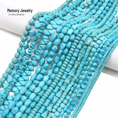 Synthetic Blue Turquoise DIY Jewelry Twisted and Special-Shaped Beads with Abacus and Animal Spacer Styles