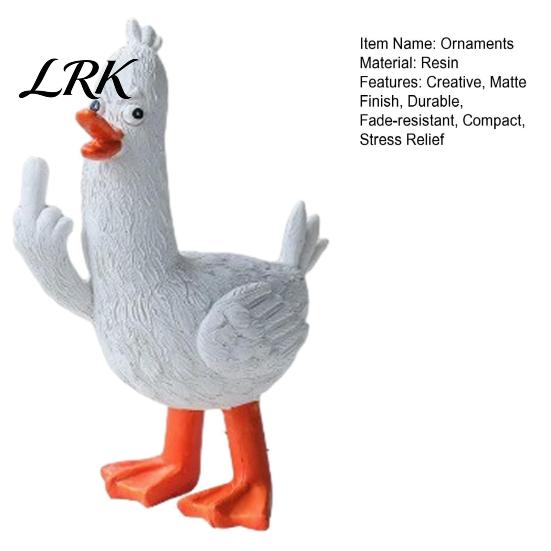 Klare Textur Harzkunst Lustige Mittelfinger-Statue, 6 Zoll Freche Entenfigur mit Mattem Finish, Schreibtischdekoration Schrullige Verzierung, Stress