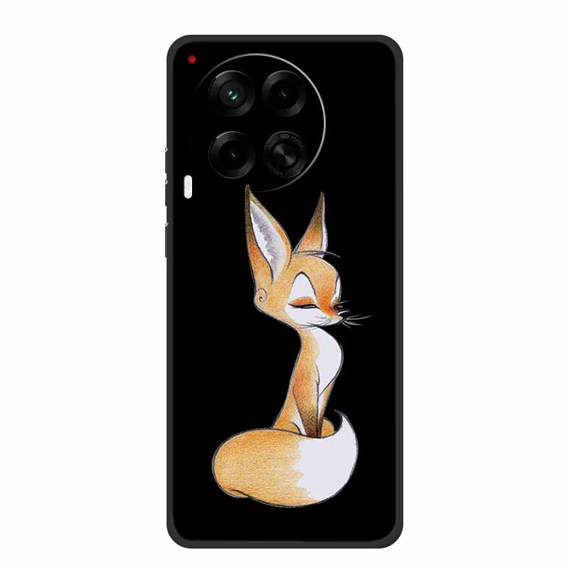 Black Silicone Case For Tecno Camon 30 Premier Pro Case Cartoon Cat Soft Back Cover Case For Tecno Camon 30 S 30S Pro Phone Case