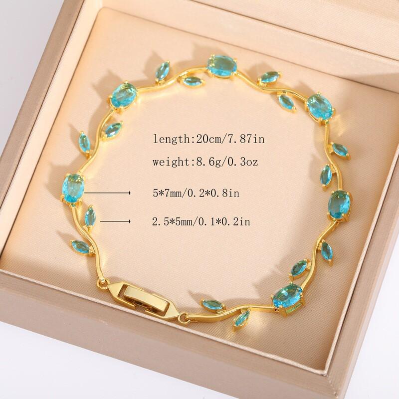 Elegant Zircon-Embellished Tree Branch Bracelet In Eco-Friendly Copper With Gold Plating Unisex Luxury Jewelry Daily Wear