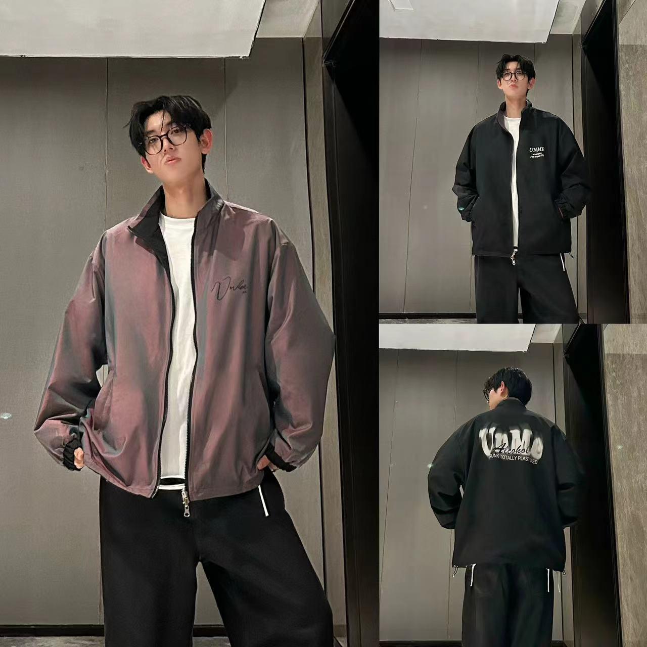 

Trendy Brand - Reversible Autumn Letter Print Jacket for Couples M