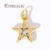 18K Goldplattierte Metall-Stern-Anhänger Zubehör Für Ohrringe, Messing mit Zirkon-Anhängern Für Armbänder DIY Schmuckherstellung Zubehör
