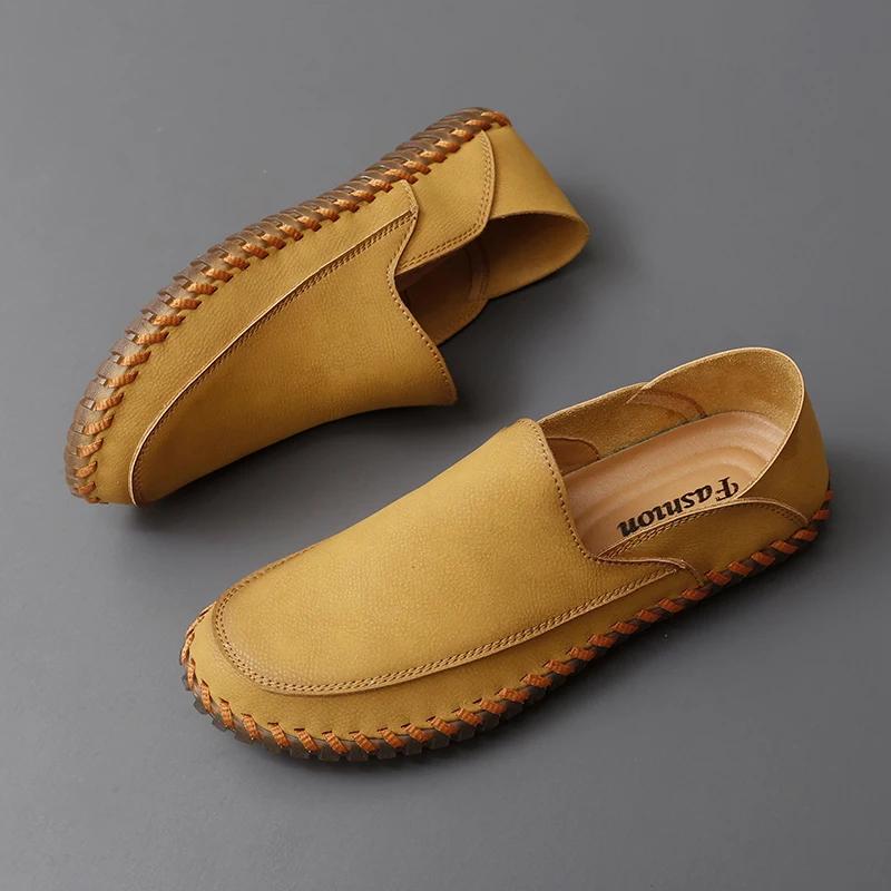 Fashion New Handmade Mens Casual Shoes Leisure Slip On Shoes Fashion Outdoor Sneakers Lightweight Comfy Man Loafers Breathable Moccasins