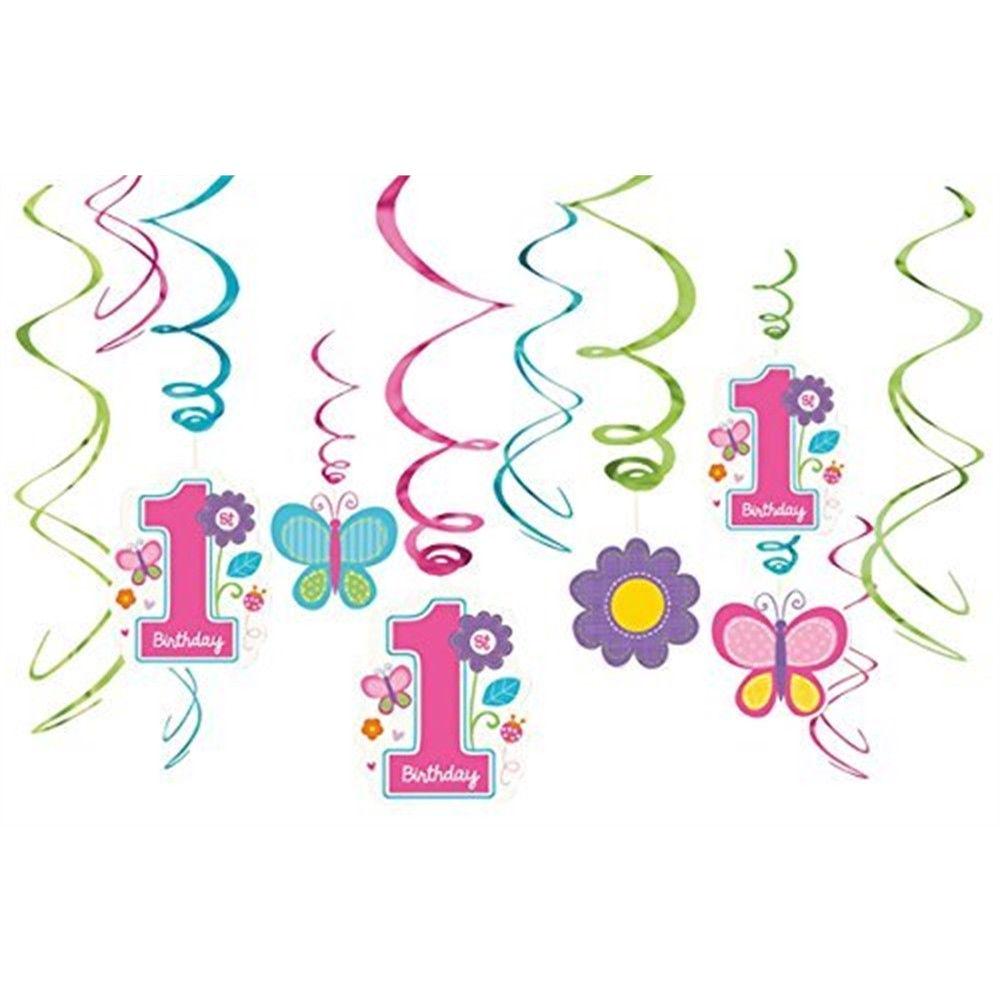 Amscan 1st Birthday Swirls Hanging Decorations