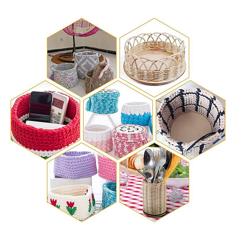 Crochet Basket Base Unfinished Blank Wood DIY Bag Storage Basket Carved Hand-Woven Frame Crafts Home Decor Wood Slices VIE LENTE