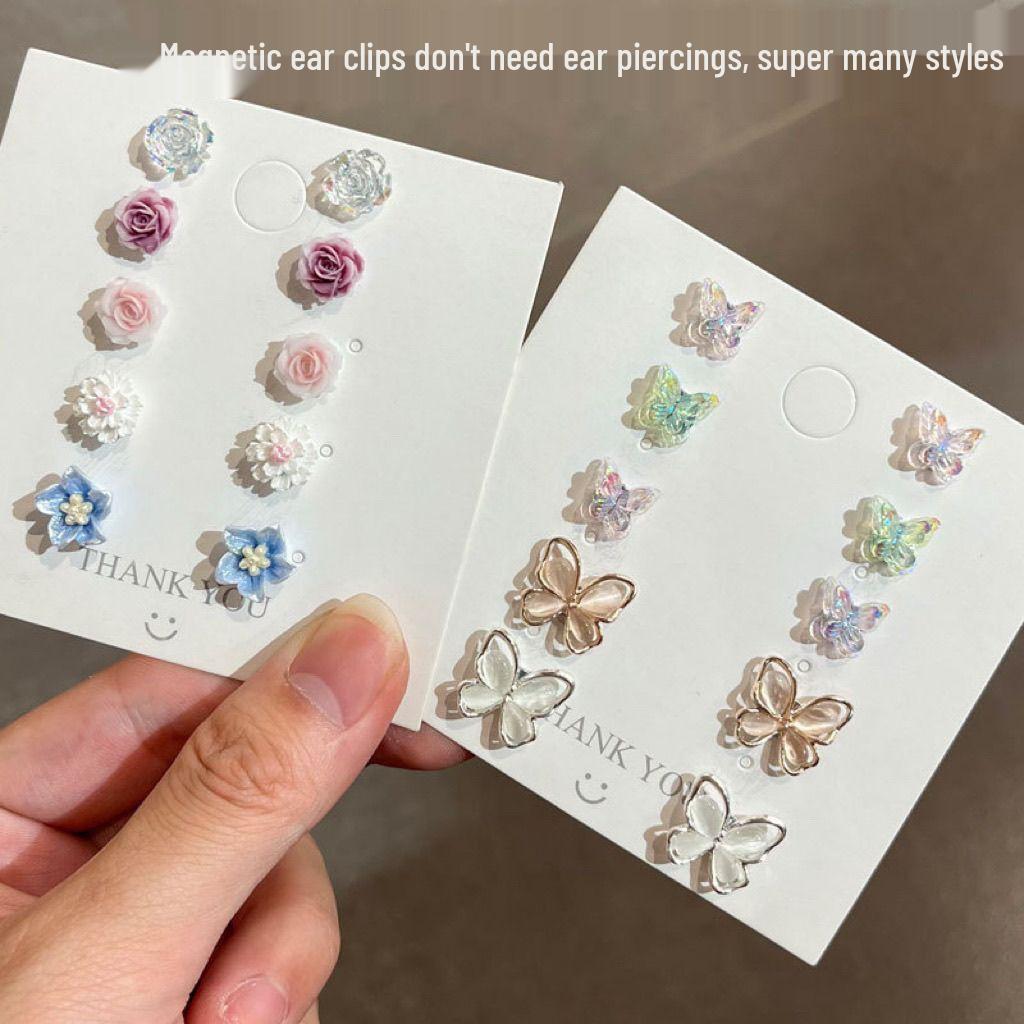 

Fresh Blue Camellia Magnetic Earrings: Piercing-Free, No Ear Holes Required, with 0.01 Free Shipping for New Customers