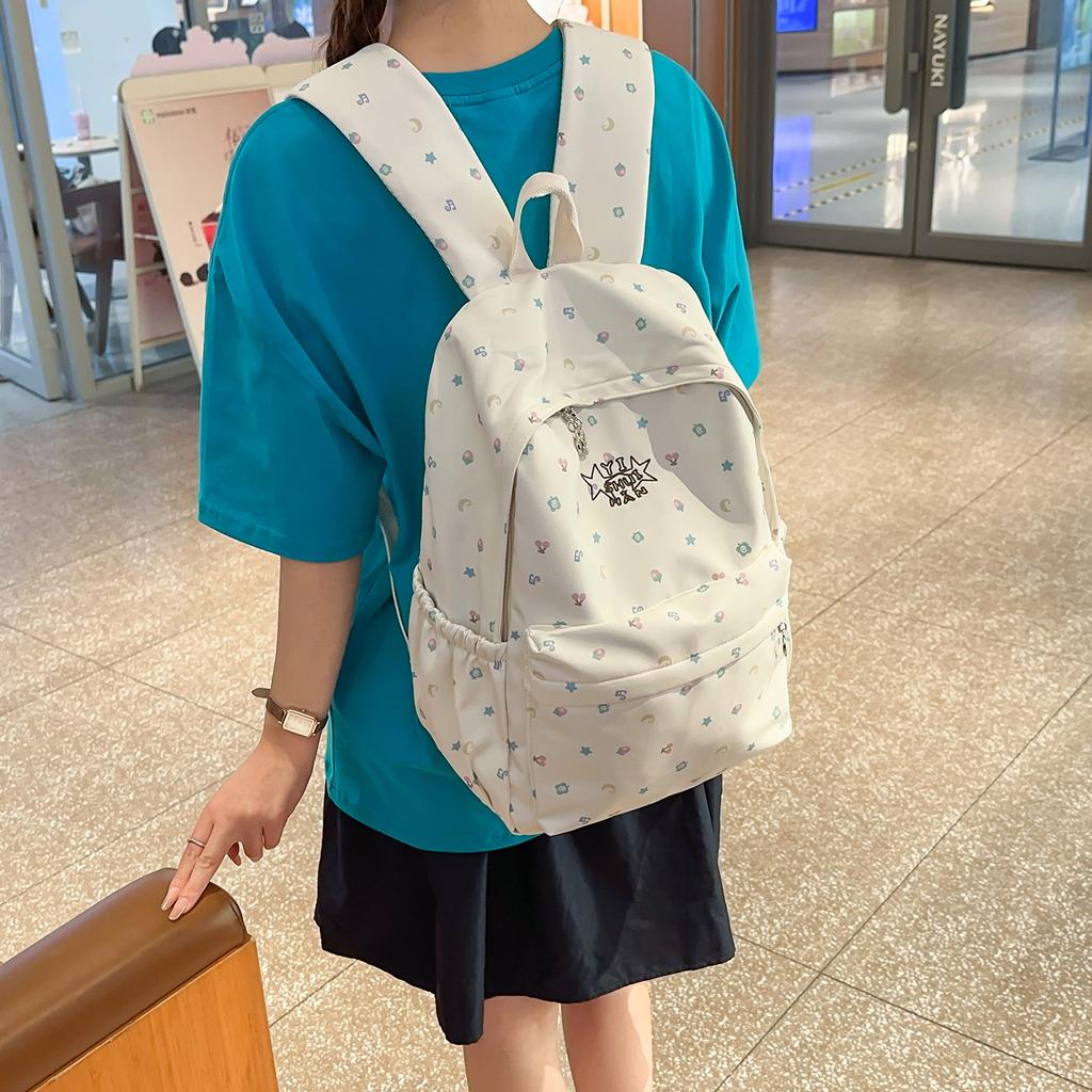Schoolbag student schoolbag ins fresh and sweet versatile backpack large capacity high value junior high school students lightweight casual backpack