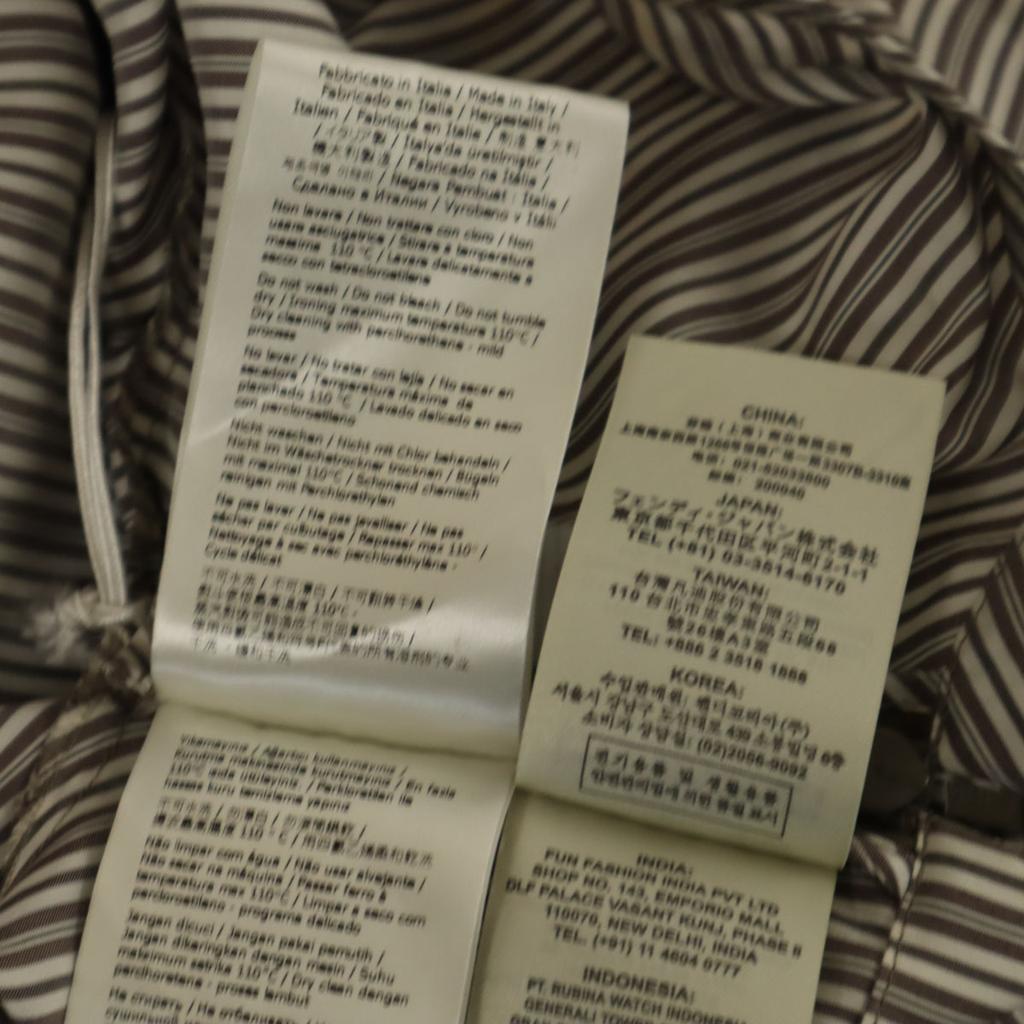 Fendi Italian Silk Striped Pattern Long Sleeve Short Length Shirt Women Used