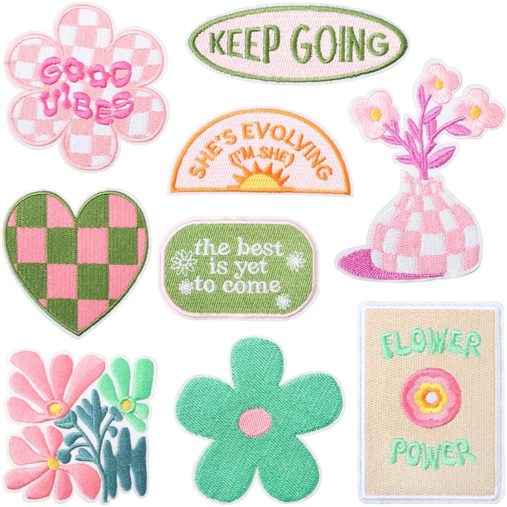 Fresh Flower Embroidery Cloth Sticker Flower Vase Shape Clothing Luggage Ironing Decoration Clothes Patch Sticker Small Accessories