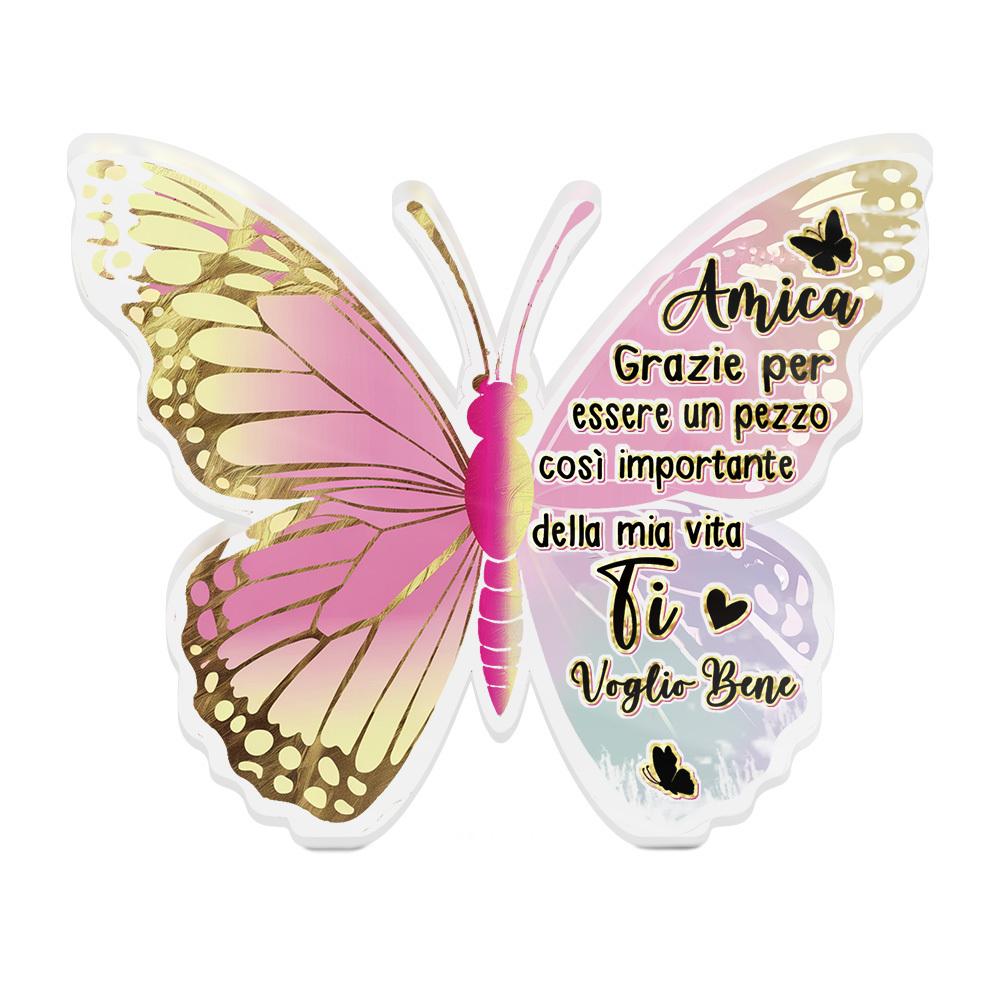 1pc Italian Butterfly-Shaped Acrylic Sign - Romantic Desktop Decoration for Home, Farmhouse Living Room, or as a Thoughtful Gift for Friends