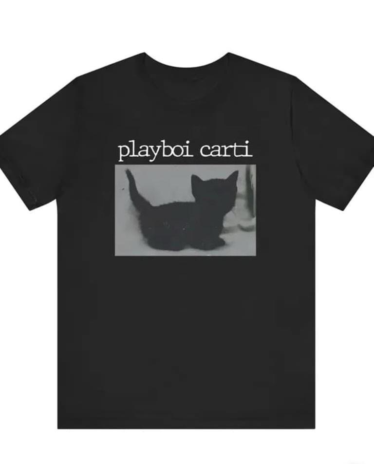 Новая футболка Playboi Carti CAT Подарок для фанатов Унисекс Все размеры DO184 Унисекс Футболка XL
