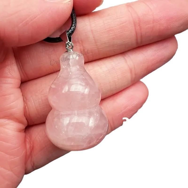 Crystal Pendant Necklace With Natural Water Crystal And Gourd Shape For Diy Jewelry Making