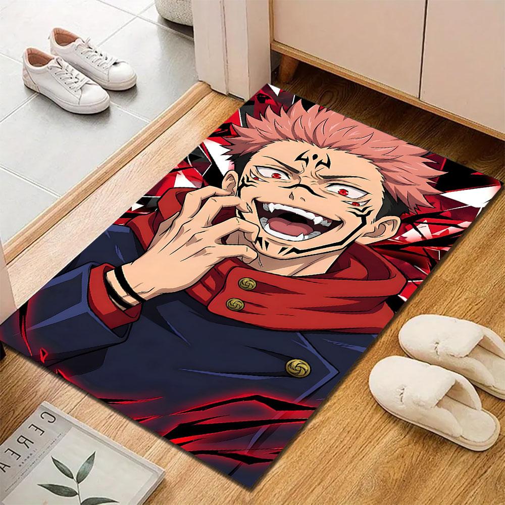 Cursed Anime Character with Red Hair Patterned Carpet, Suitable As a Non Slip Play Mat for the Living Room and Bedroom Sofa